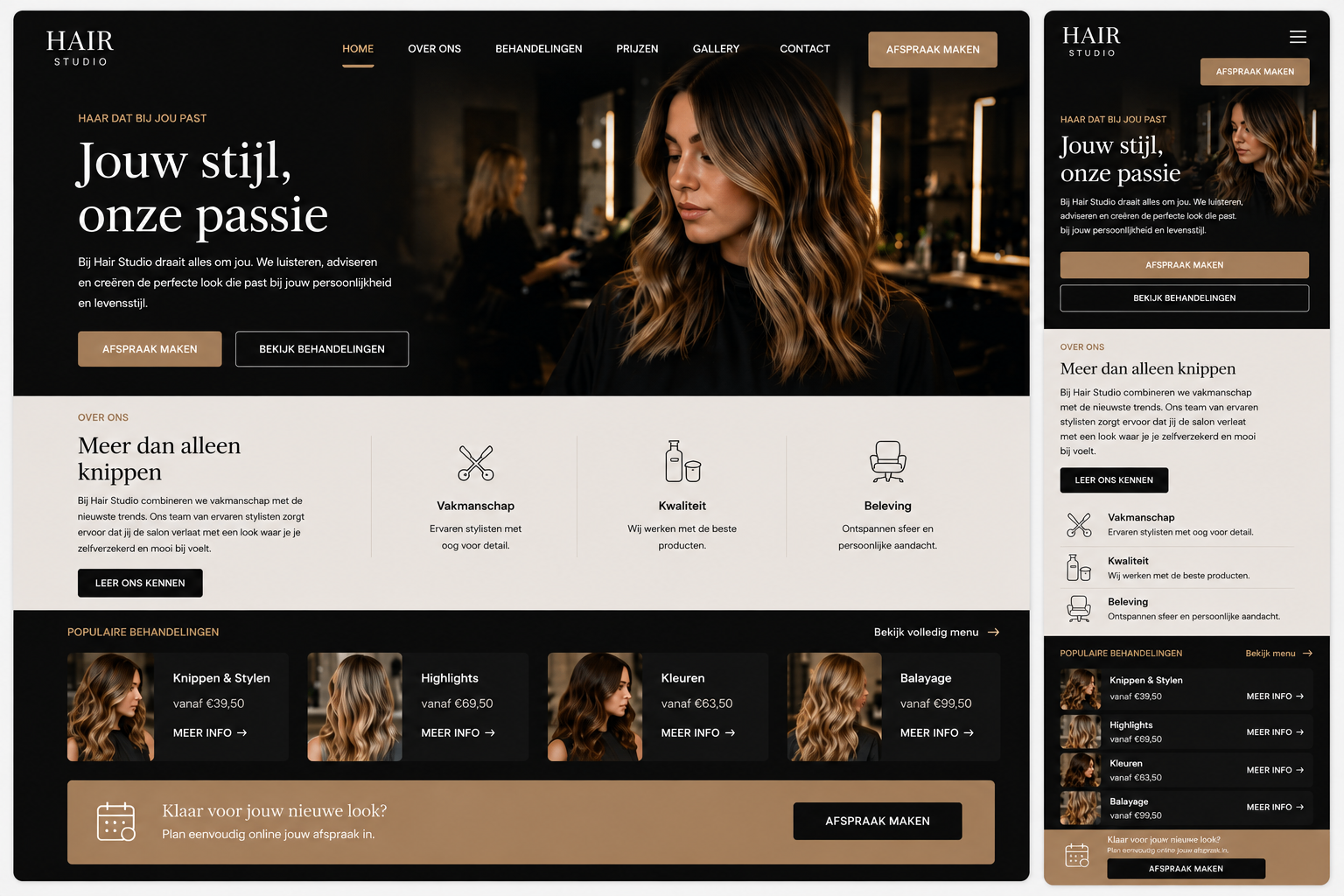 Website voorbeeld — Kapsalon: Meer behandelingen geboekt