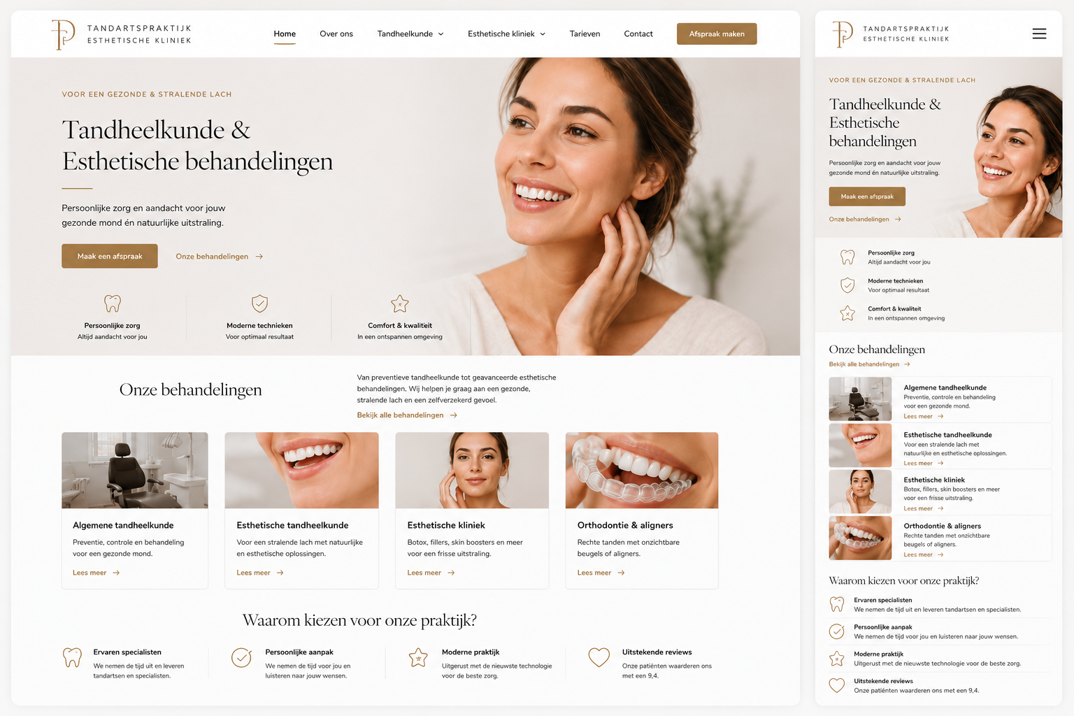Website voorbeeld — Tandartspraktijk: Meer nieuwe patiënten