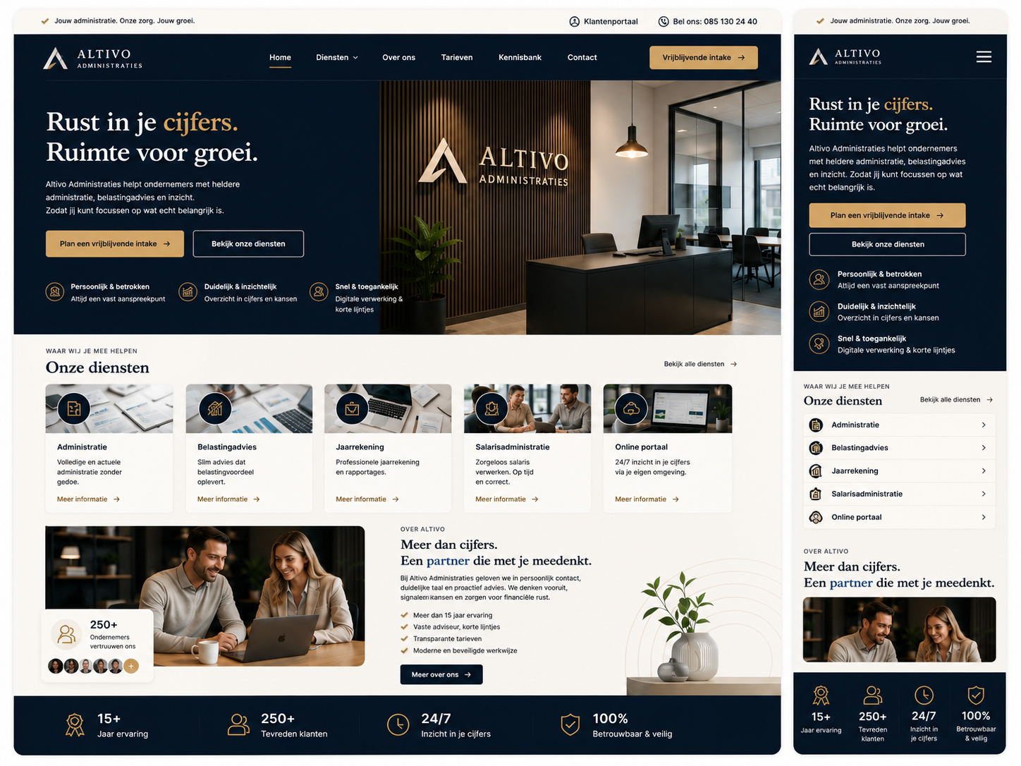 Website voorbeeld — Administratiekantoor: Meer intakes van ondernemers